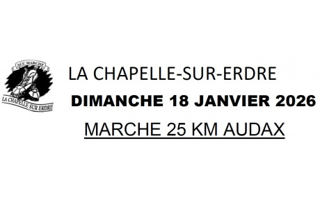 Brevet Audax de 25 km du 18 janvier 2026 La Chapelle sur Erdre